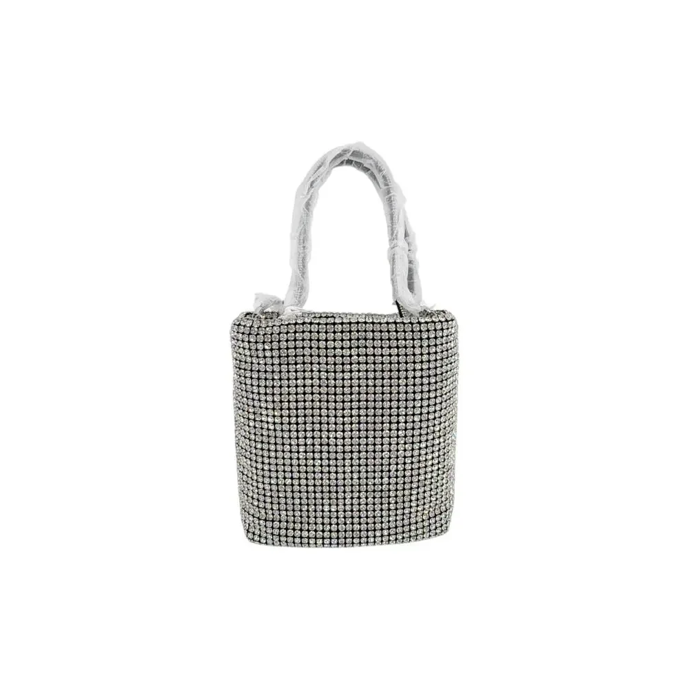 TORY BURCH Night Owl Crystal Embellished Mini Tote in Silver